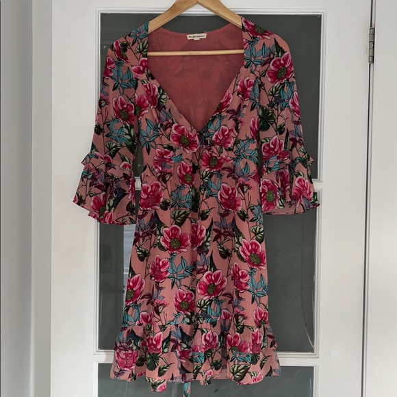 FOR LOVE AND LEMONS floral pink minidress, size small - Picture 3 of 11